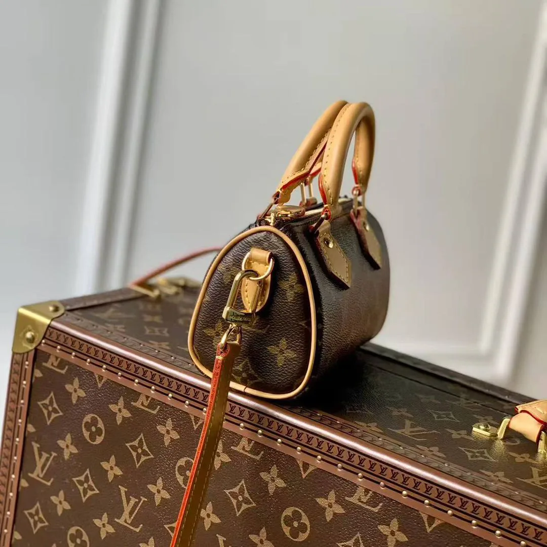 M81085 Nano Speedy Handbag Monogram Coated Canvas