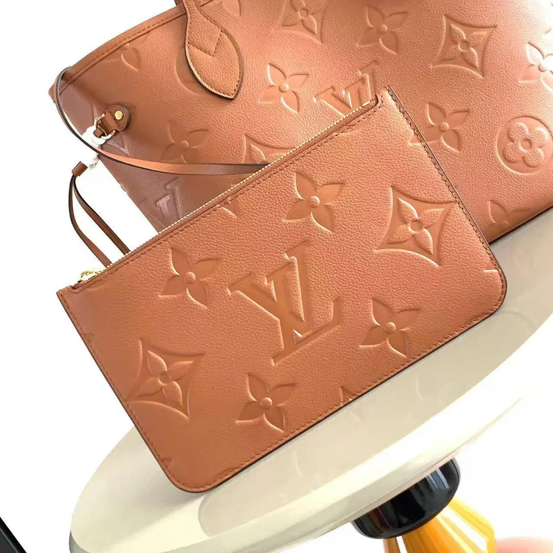 M12605 Neverfull MM Tote Handbag Monogram Empreinte Leather