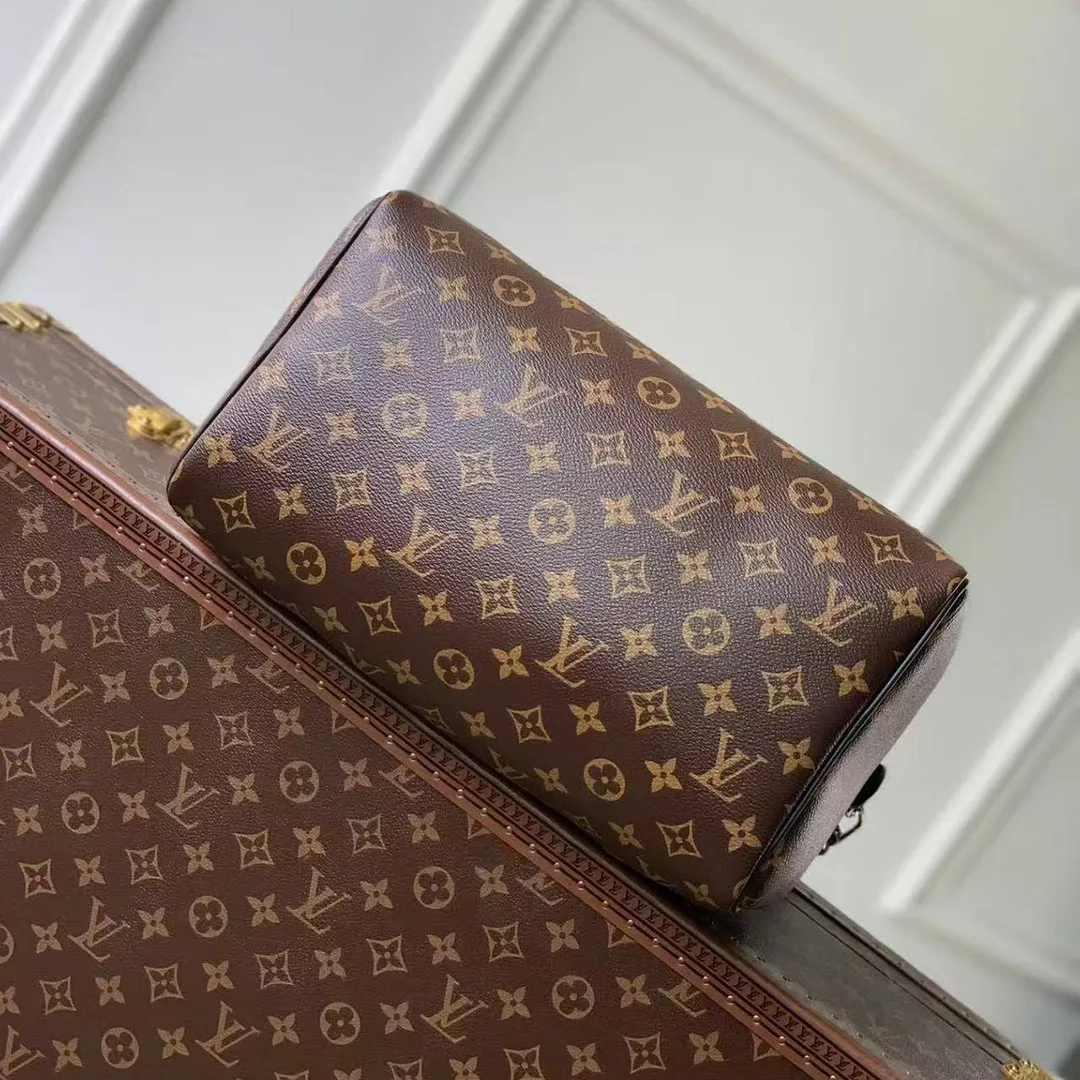 M12243 Speedy Soft 30 Dark Handbag Monogram Coated Canvas