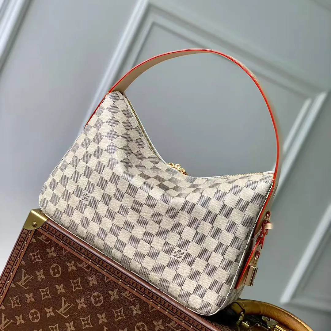 N00116 Slouchy PM Handbag Damier Azur Coated Canvas