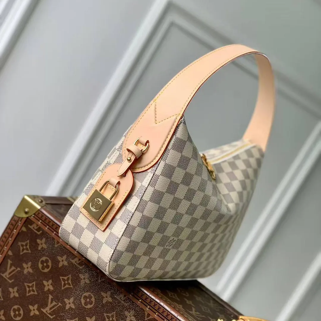 N00116 Slouchy PM Handbag Damier Azur Coated Canvas