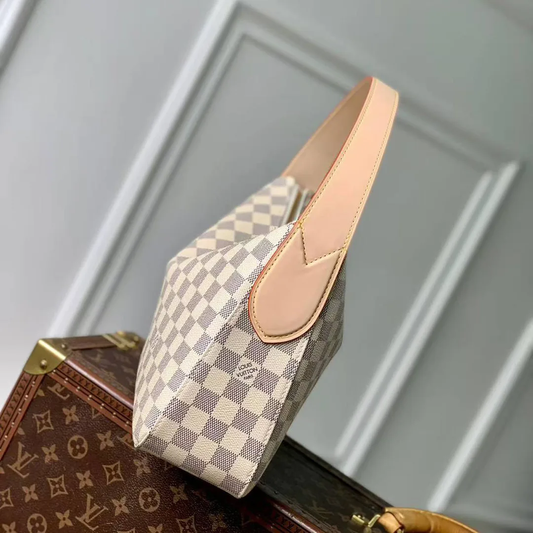 N00116 Slouchy PM Handbag Damier Azur Coated Canvas