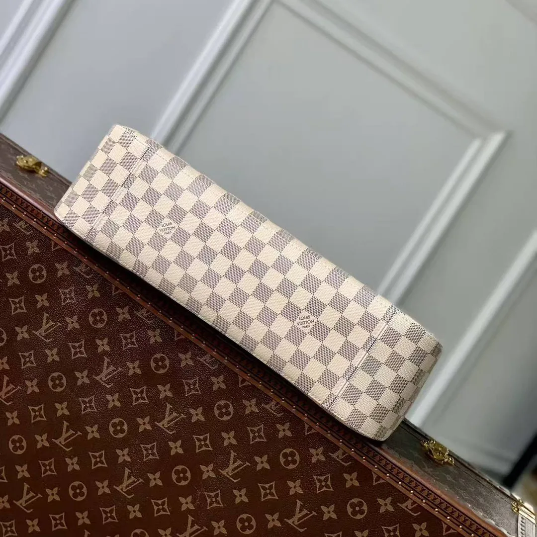 N00126 Slouchy MM Handbag Damier Azur Coated Canvas