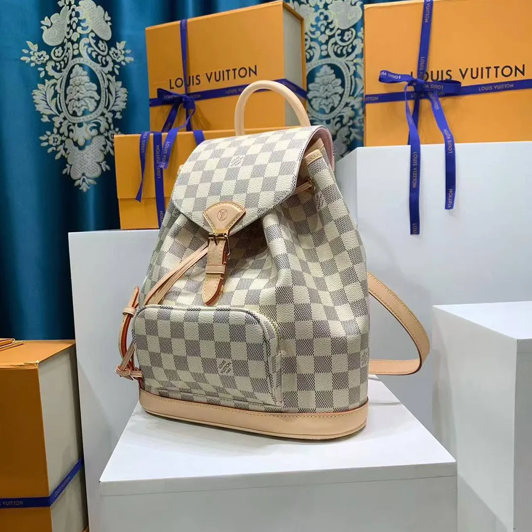 N00120 Montsouris PM Damier Azur Coated Canvas Backpack