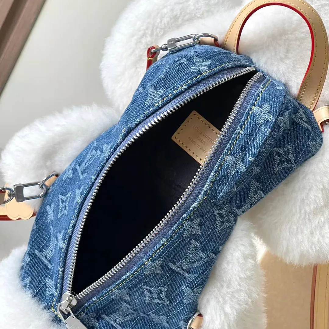 M26786 Vivienne Backpack Merino Shearling and Monogram Denim