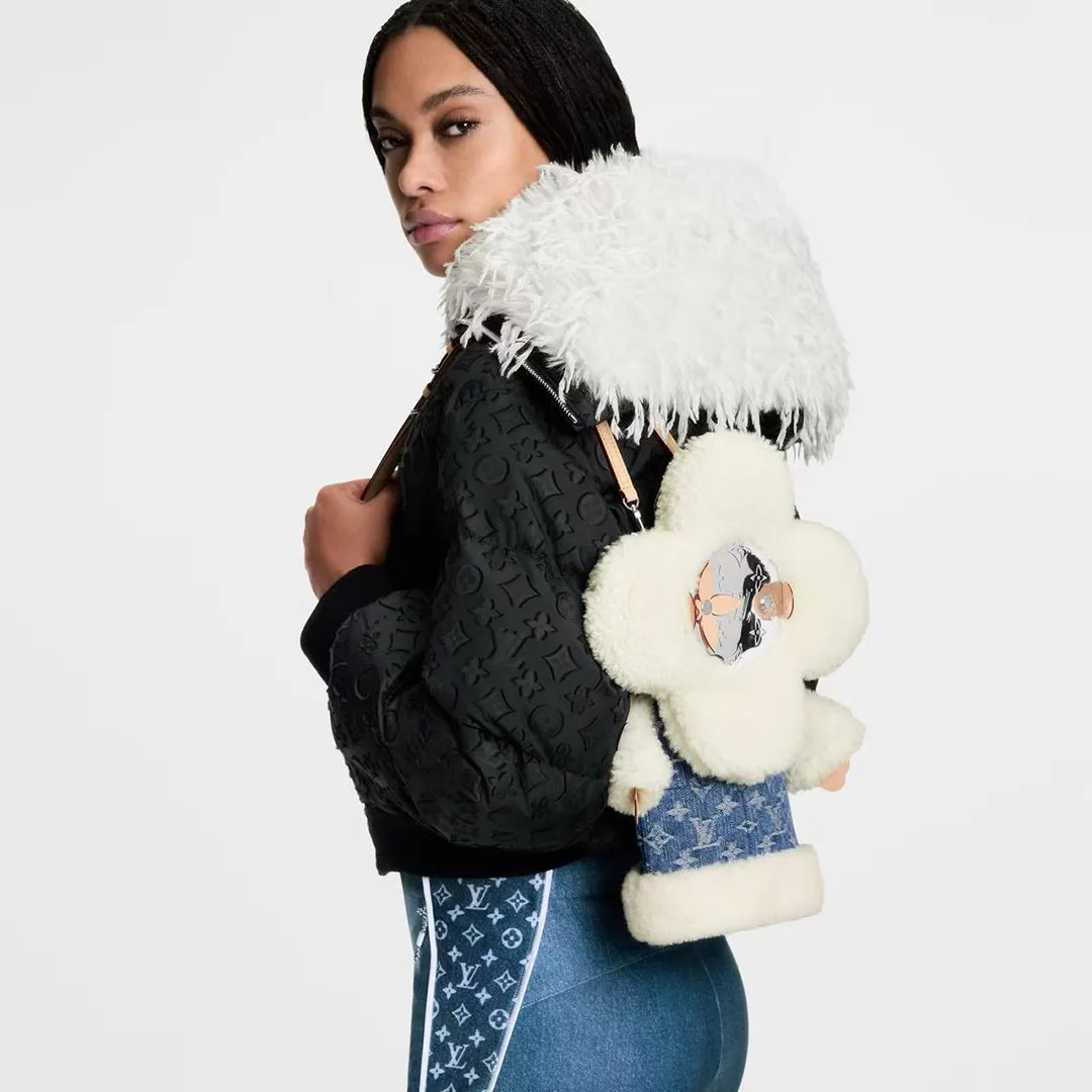 M26786 Vivienne Backpack Merino Shearling and Monogram Denim