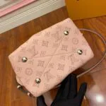 M23195 Bella Bucket Bag Handbag Monogram Mahina Perforated Calfskin Leather - M12144 2 M23195 Bella Bucket Bag Handbag Monogram Mahina Perforated Calfskin Leather