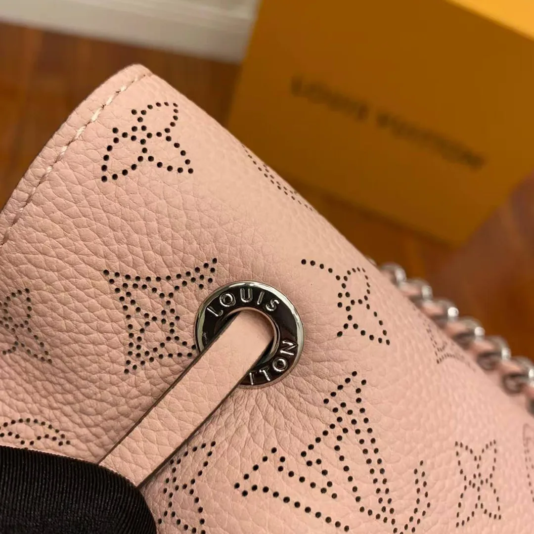 M23195 Bella Bucket Bag Handbag Monogram Mahina Perforated Calfskin Leather