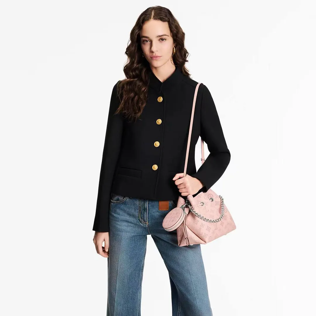 M23195 Bella Bucket Bag Handbag Monogram Mahina Perforated Calfskin Leather