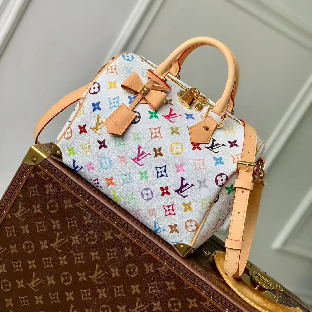 M13085 Murakami TM Speedy Bandoulière 25 Multicolored Monogram Coated Canvas Handbag