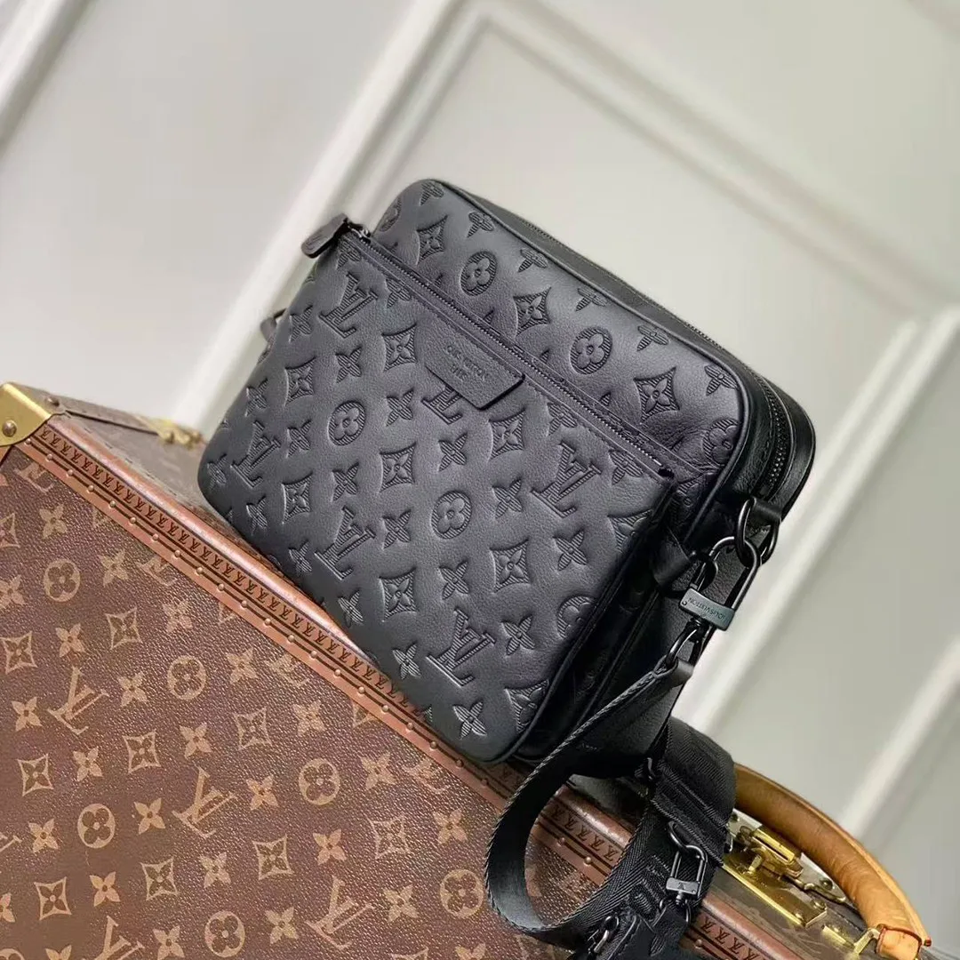 M26713 Trio Messenger Monogram Shadow Calfskin Leather Men's Bag