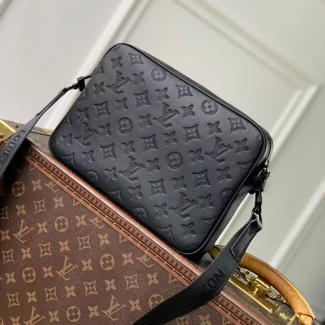 M26713 Trio Messenger Monogram Shadow Calfskin Leather Men's Bag