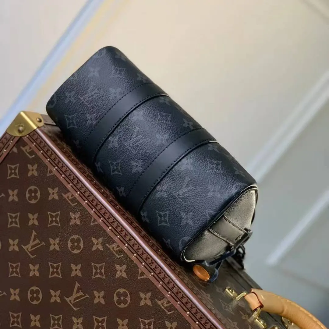 M46271 Keepall Bandoulière 25 Monogram Eclipse Reverse Coated Canvas Men's Bag