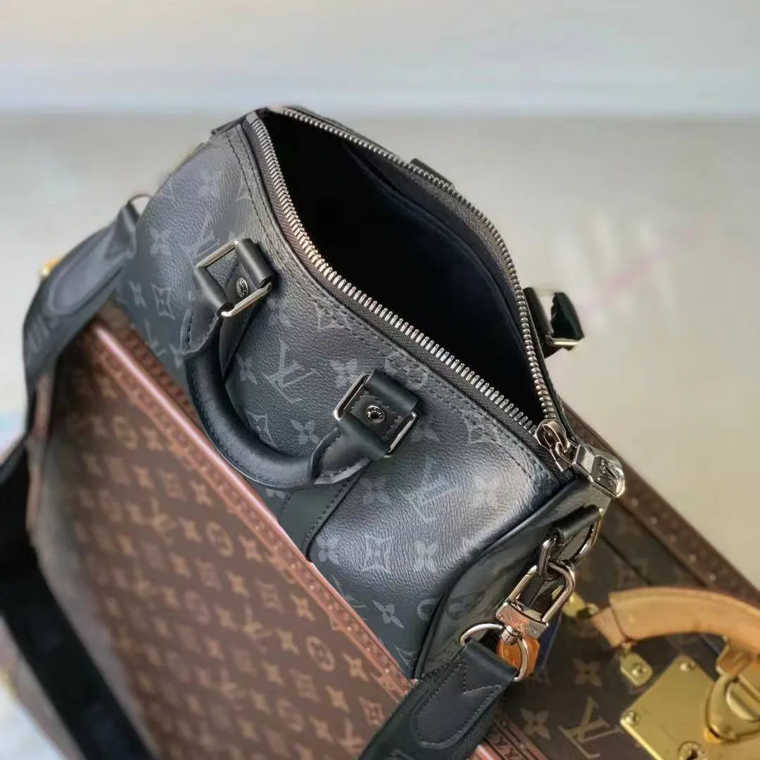 M46271 Keepall Bandoulière 25 Monogram Eclipse Reverse Coated Canvas Men's Bag