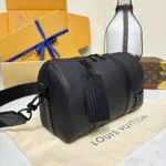 M59255 City Keepall Black Aerogram Grained Calf Leather Men's Bag - M45936 2 M59255 City Keepall Black Aerogram Grained Calf Leather Men's Bag