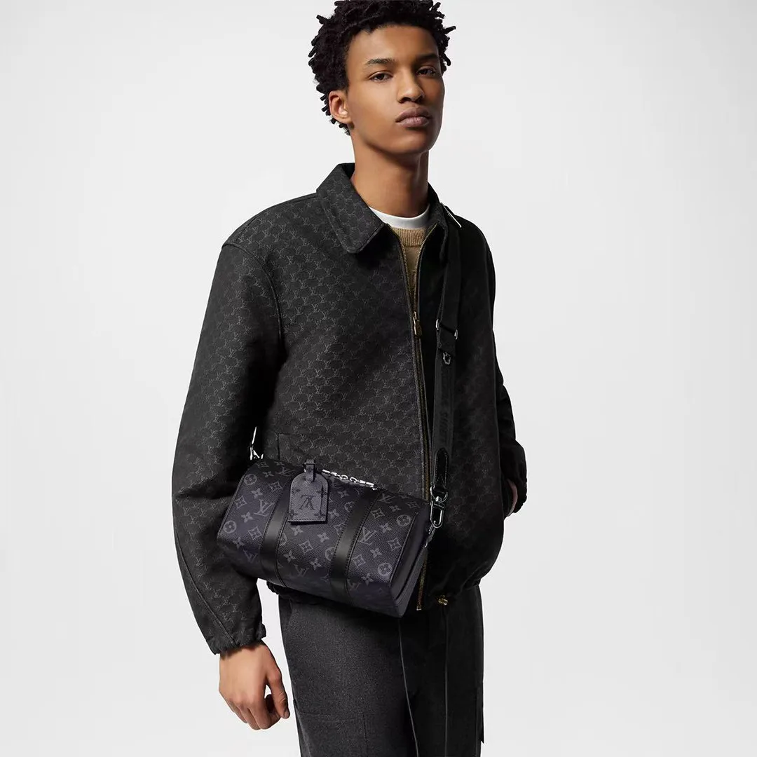 M45936 City Keepall Monogram Eclipse Coated Canvas Men's Bag