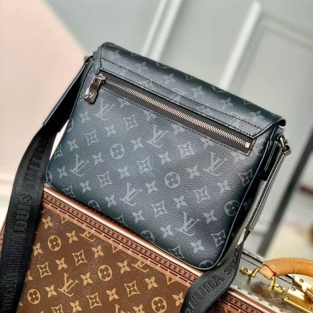 M46255 District PM Messenger Monogram Eclipse Coated Canvas Men's Bag
