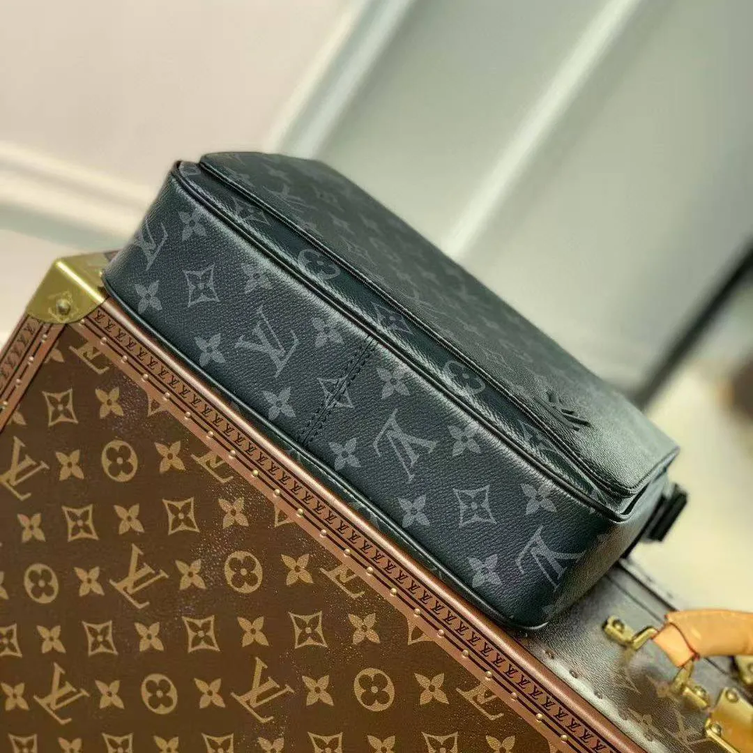 M46255 District PM Messenger Monogram Eclipse Coated Canvas Men's Bag