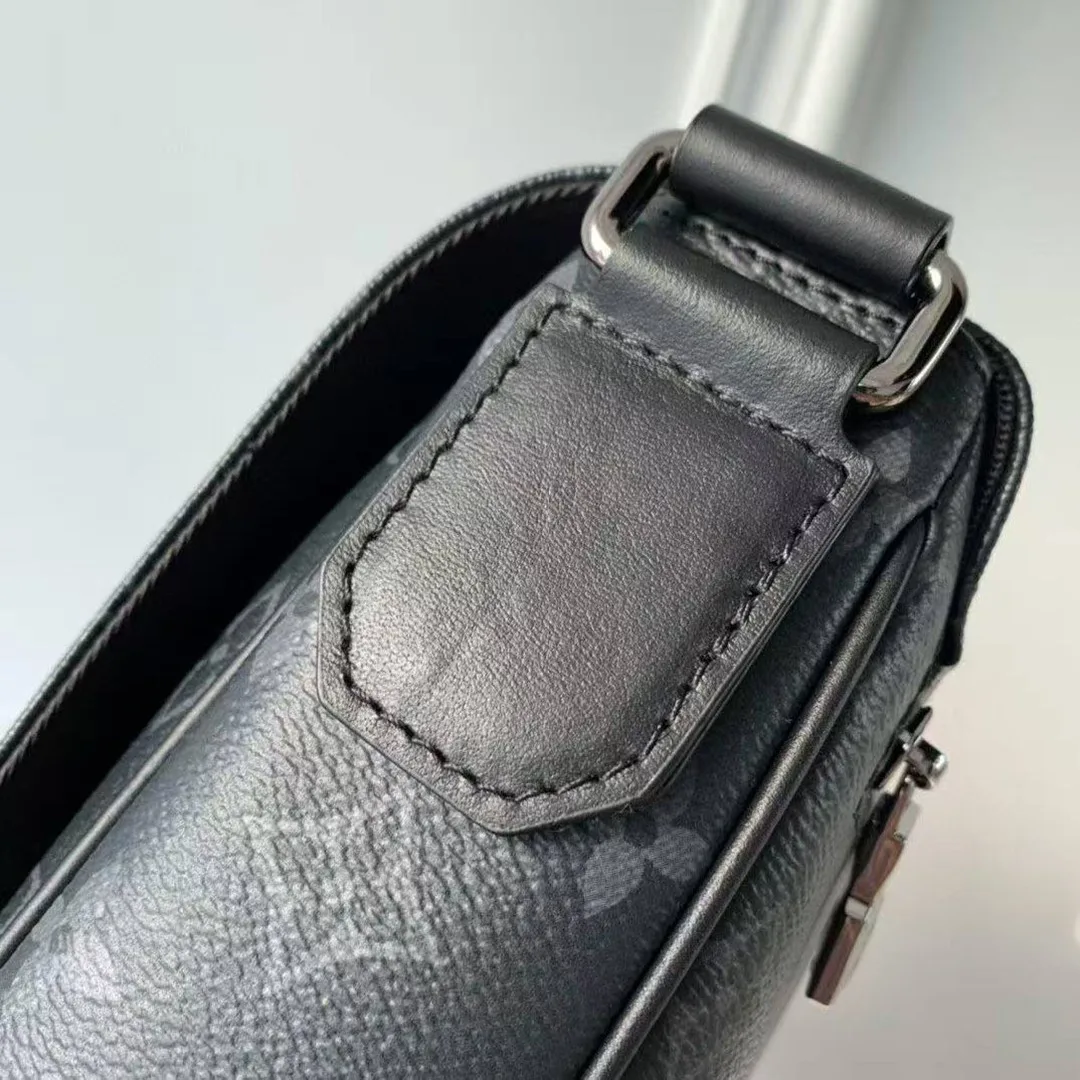 M46255 District PM Messenger Monogram Eclipse Coated Canvas Men's Bag