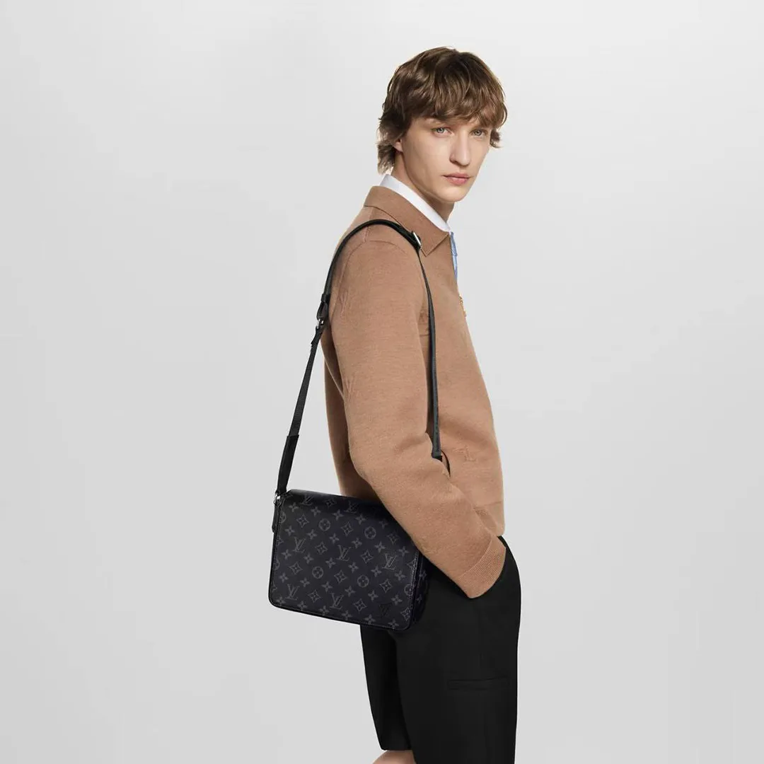 M46255 District PM Messenger Monogram Eclipse Coated Canvas Men's Bag
