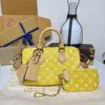 M24426 Speedy P9 Bandoulière 25 Yellow Monogram Calf Leather Men's Bag - M11562 2 M24426 Speedy P9 Bandoulière 25 Yellow Monogram Calf Leather Men's Bag