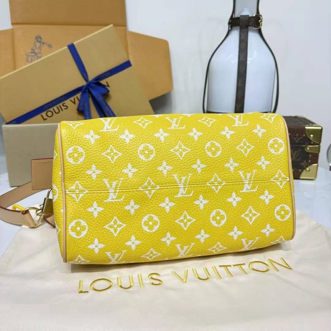 M24426 Speedy P9 Bandoulière 25 Yellow Monogram Calf Leather Men's Bag