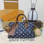 M15278 Speedy P9 Bandoulière 25 Indigo Blue Monogram Calf Leather Men's Bag - M11561 1 M15278 Speedy P9 Bandoulière 25 Indigo Blue Monogram Calf Leather Men's Bag