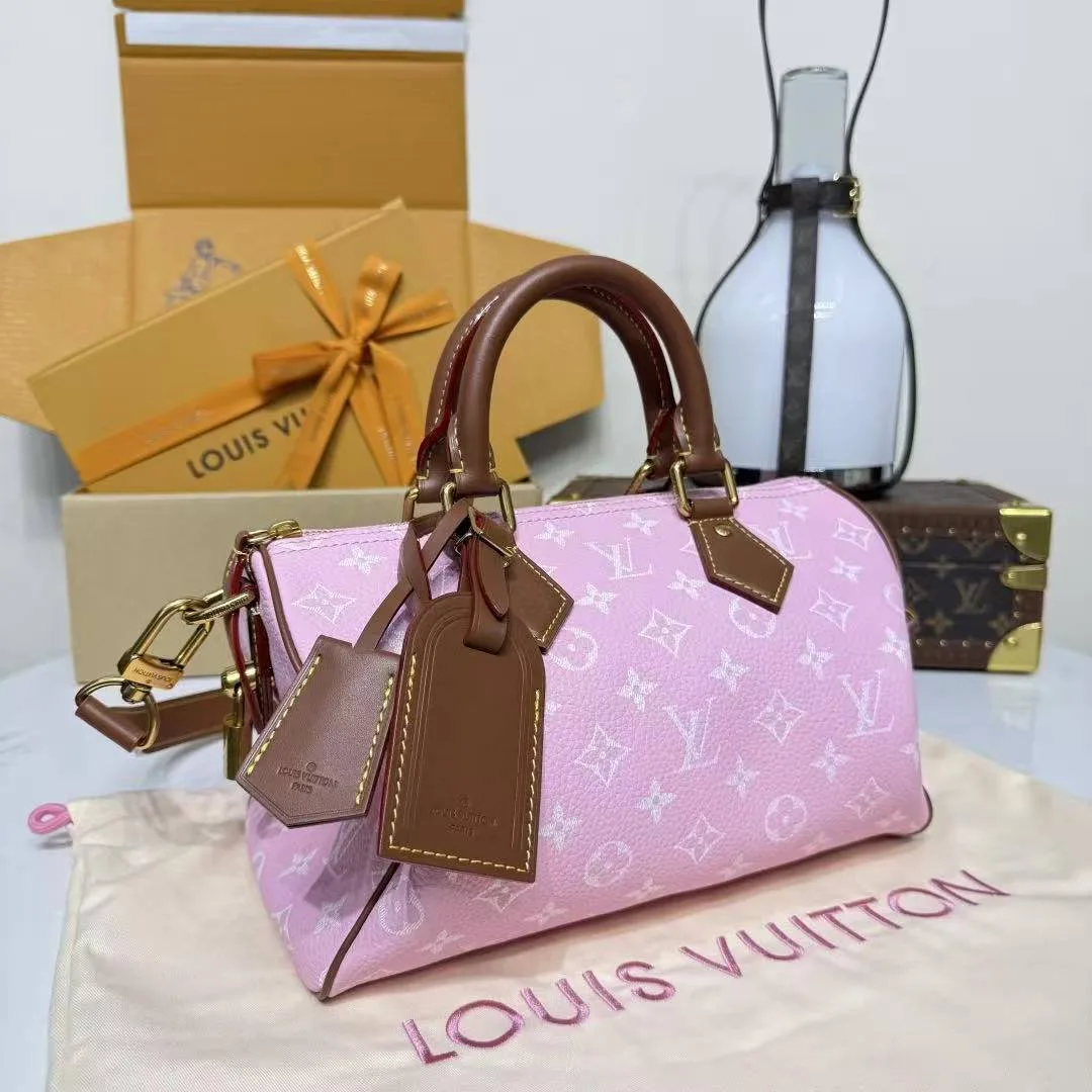 M15279 Speedy P9 Bandoulière 25 Pink Sakura Monogram Calf Leather Men's Bag