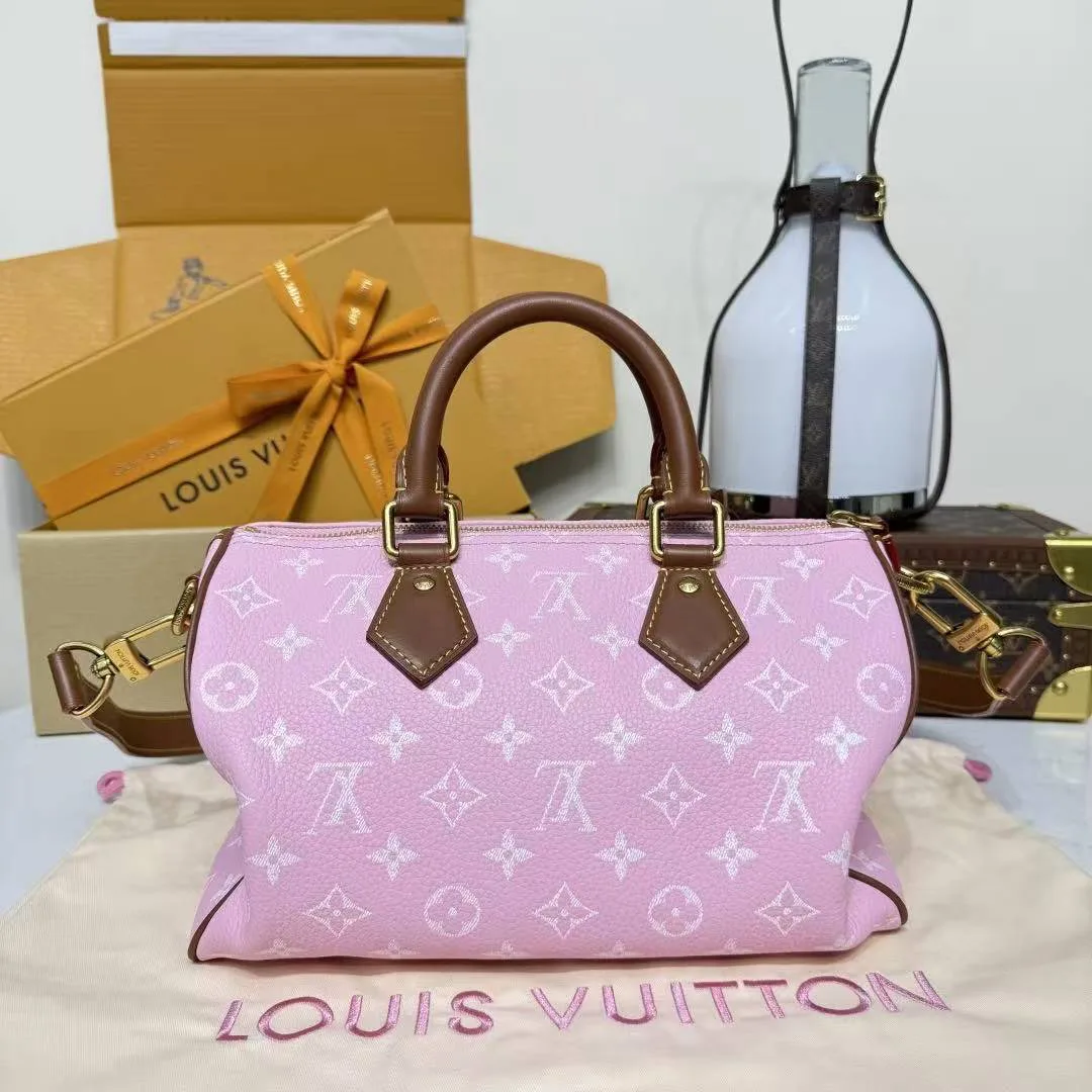 M15279 Speedy P9 Bandoulière 25 Pink Sakura Monogram Calf Leather Men's Bag