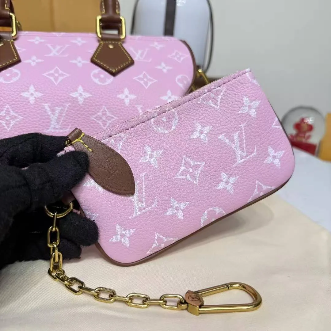 M15279 Speedy P9 Bandoulière 25 Pink Sakura Monogram Calf Leather Men's Bag