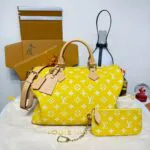M24419 Speedy P9 Bandoulière 40 Yellow Monogram Soft Calfskin Leather Men's Bag - M24420 2 M24419 Speedy P9 Bandoulière 40 Yellow Monogram Soft Calfskin Leather Men's Bag