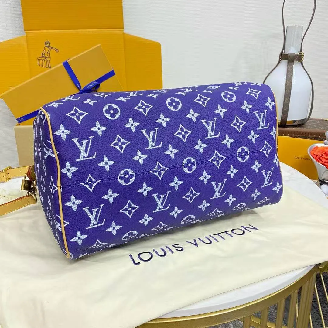 M11597 Speedy P9 Bandoulière 40 Amethyst Purple Monogram Calf Leather Men's Bag