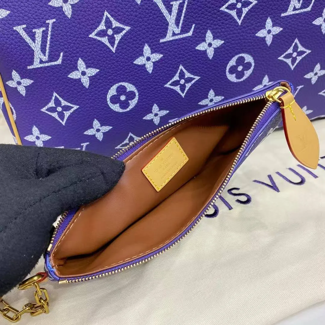 M11597 Speedy P9 Bandoulière 40 Amethyst Purple Monogram Calf Leather Men's Bag