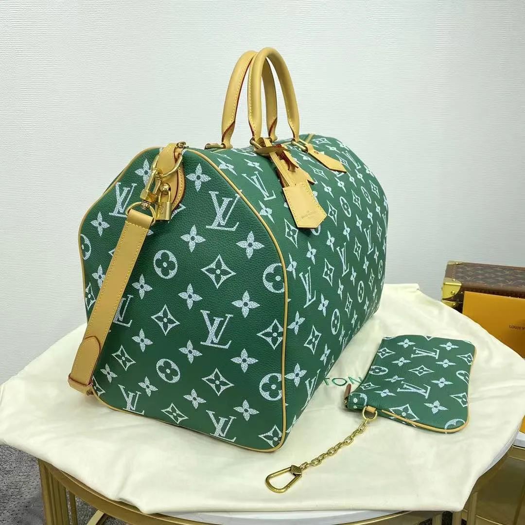 M46991 Speedy P9 Bandoulière 50 Green Monogram Calf Leather Men's Bag