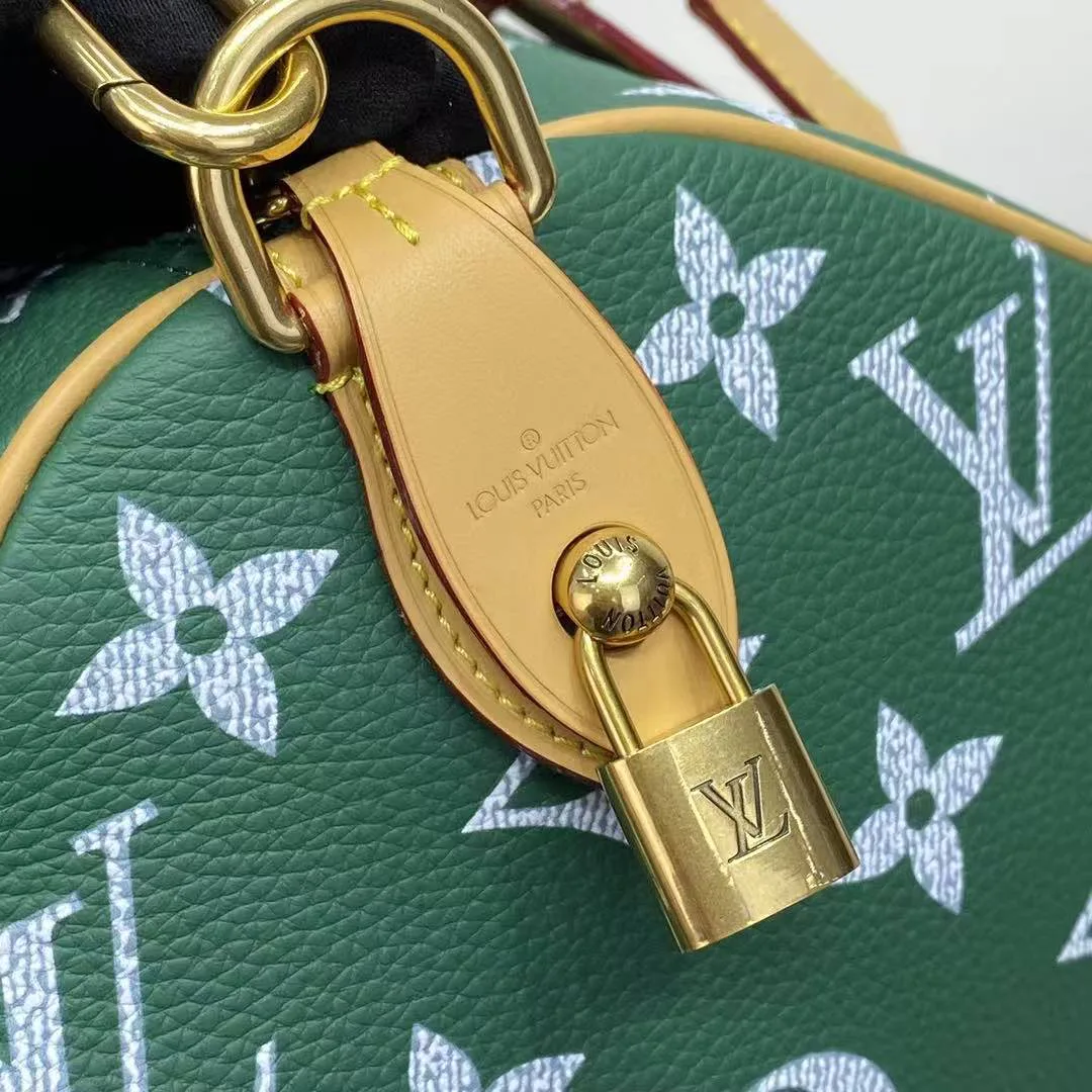 M46991 Speedy P9 Bandoulière 50 Green Monogram Calf Leather Men's Bag