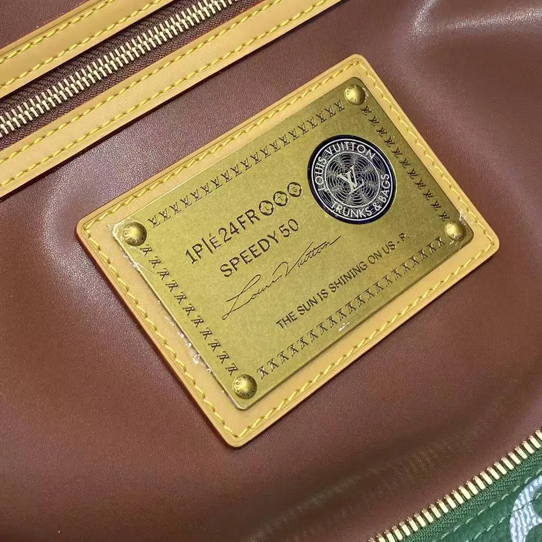 M46991 Speedy P9 Bandoulière 50 Green Monogram Calf Leather Men's Bag