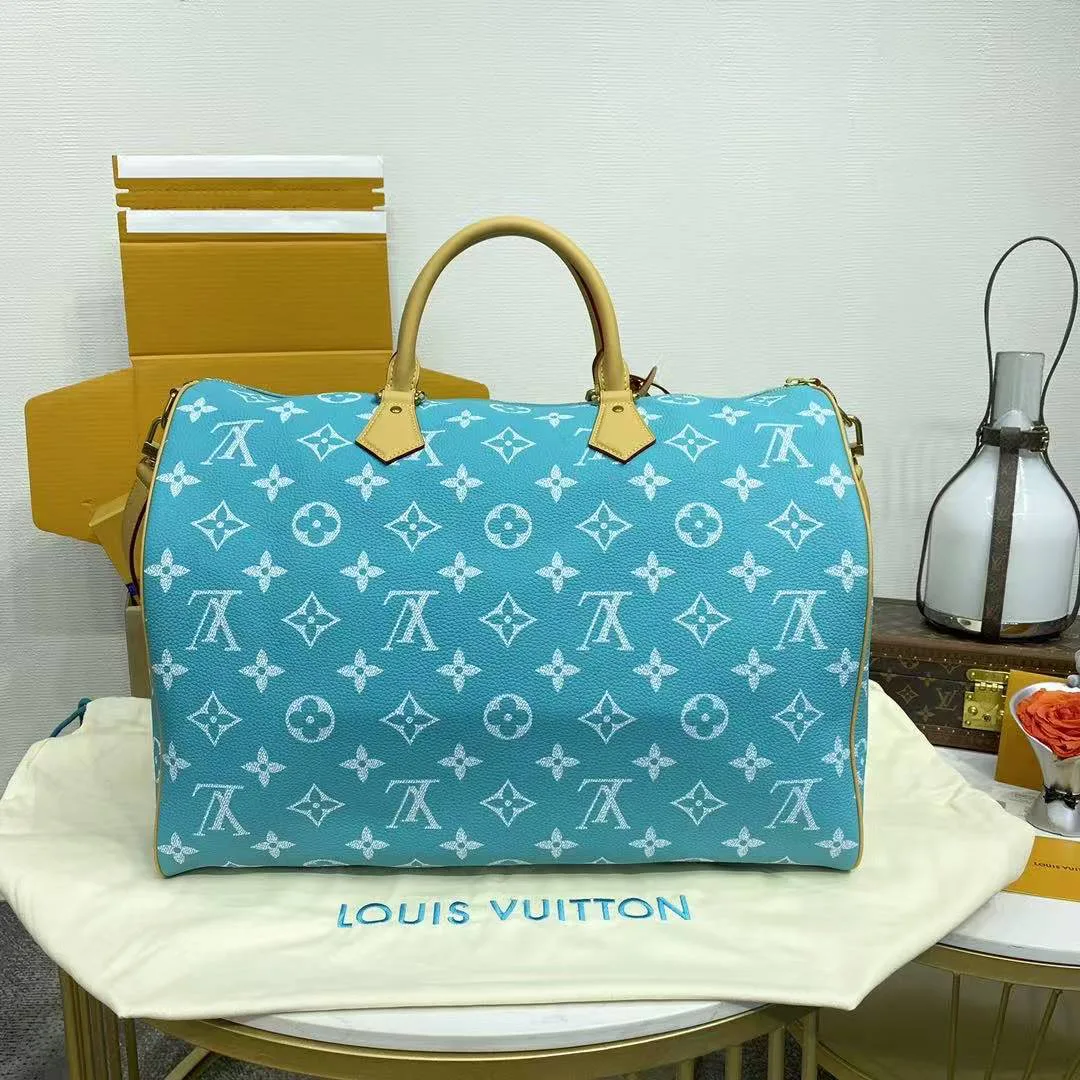 M11565 Speedy P9 Bandoulière 50 Monogram Calf Leather Turquoise Men's Bag