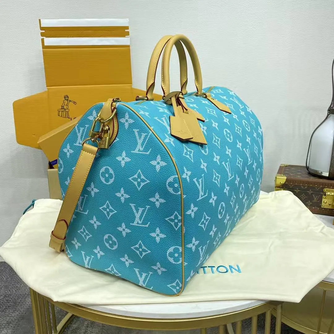 M11565 Speedy P9 Bandoulière 50 Monogram Calf Leather Turquoise Men's Bag