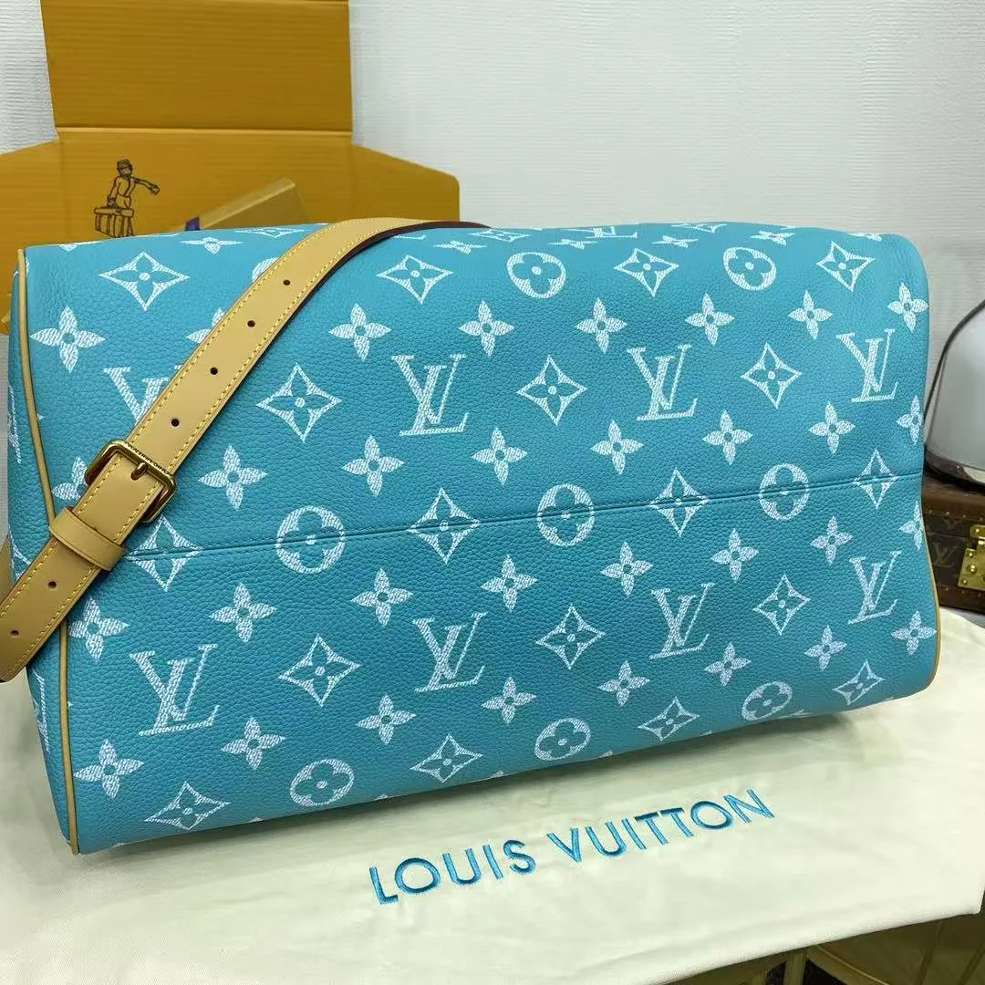M11565 Speedy P9 Bandoulière 50 Monogram Calf Leather Turquoise Men's Bag