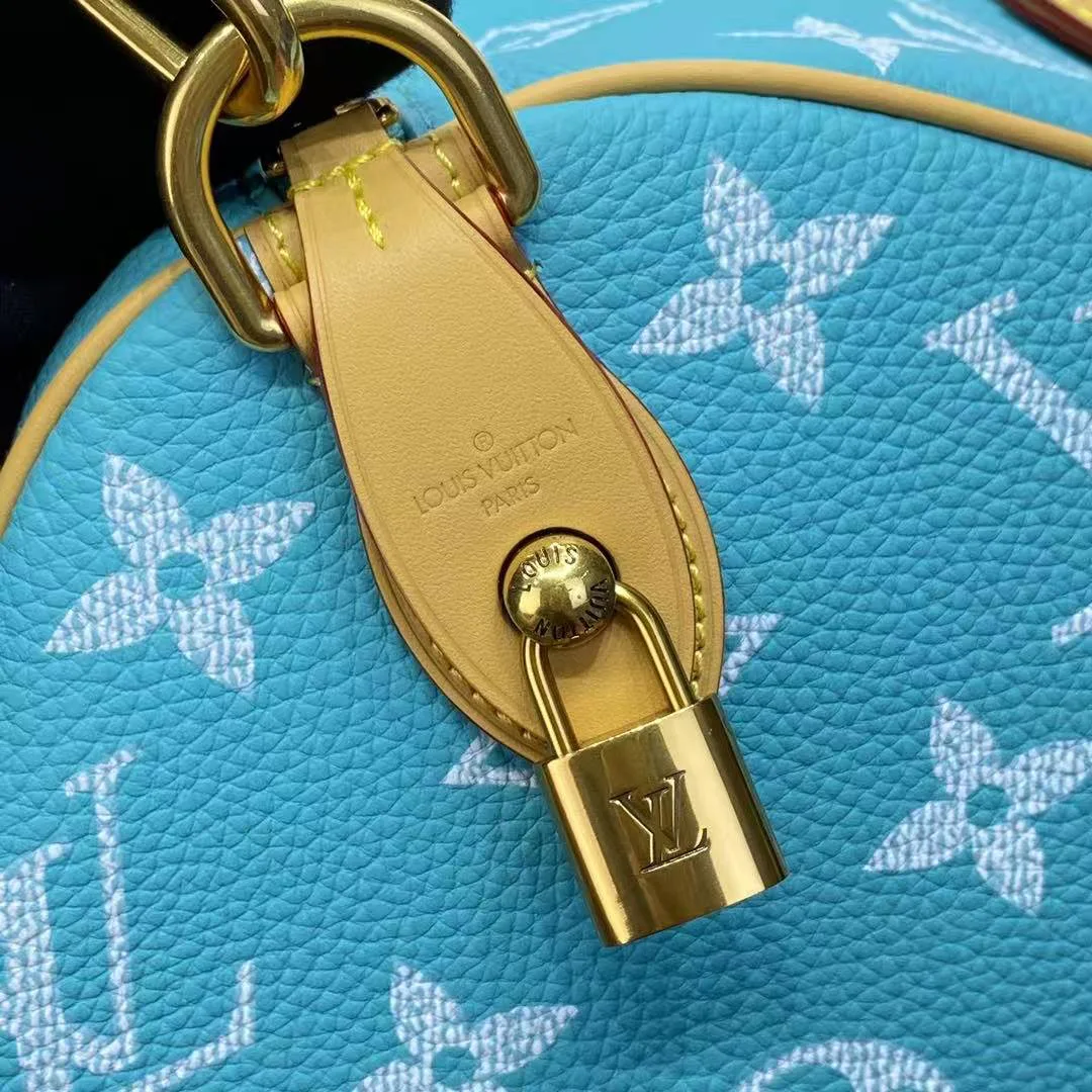 M11565 Speedy P9 Bandoulière 50 Monogram Calf Leather Turquoise Men's Bag