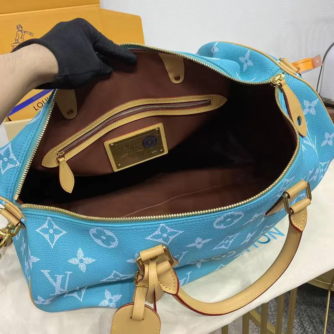 M11565 Speedy P9 Bandoulière 50 Monogram Calf Leather Turquoise Men's Bag