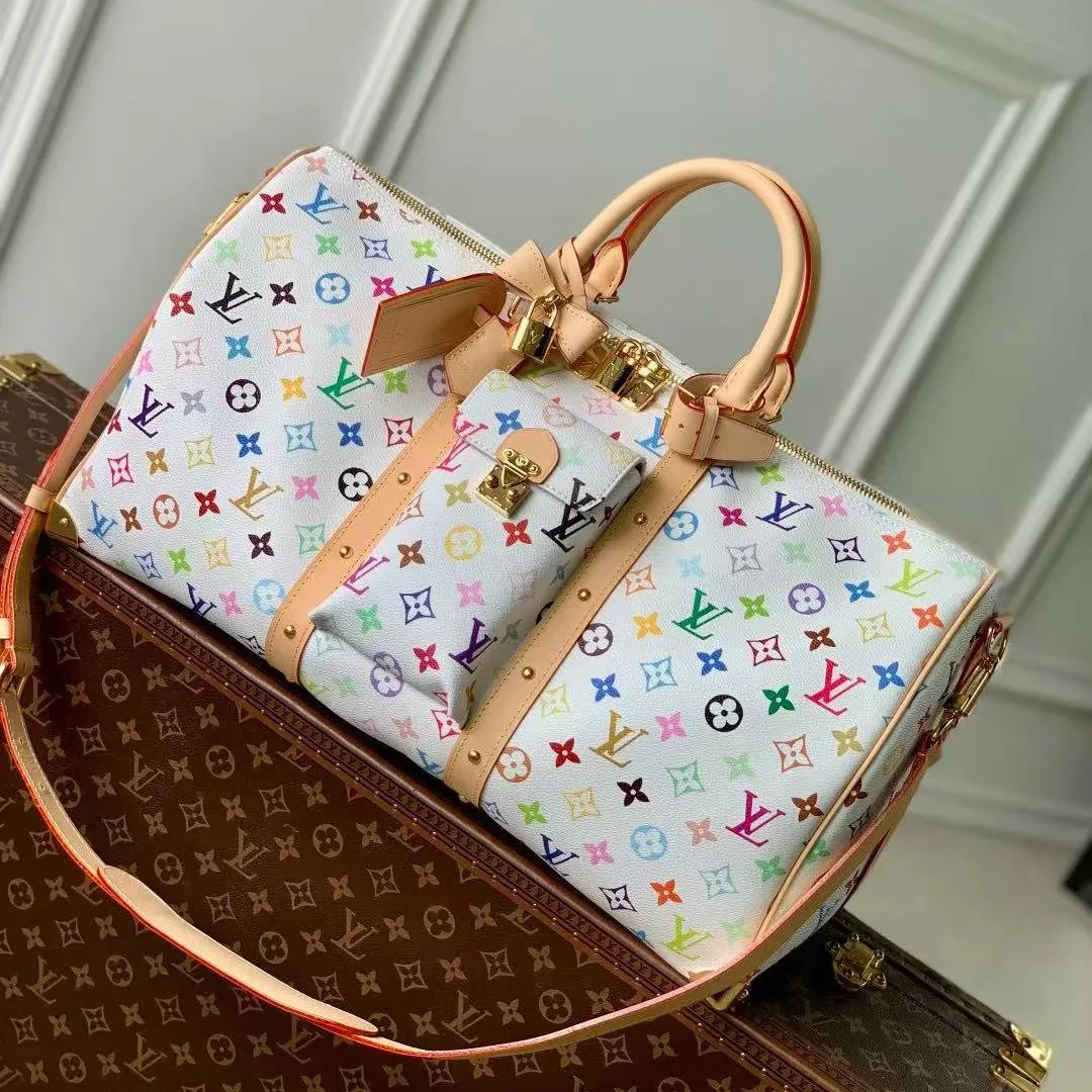 M13742 TM Keepall Bandoulière 45 Murakami Multicolored Monogram Coated Canvas Travel Bag