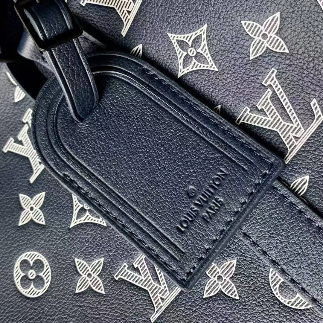 M24953 Keepall Bandoulière 50 Monogram Shadow Embossed Calf Leather Travel Bag