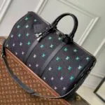 M13966 Keepall Bandoulière 50 Monogram Blason Denim Travel Bag - M26117 1 M13966 Keepall Bandoulière 50 Monogram Blason Denim Travel Bag