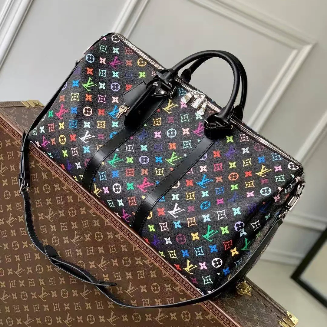 M13745 TM Keepall Bandoulière 50 Multicolored Monogram Coated Canvas Travel Bag