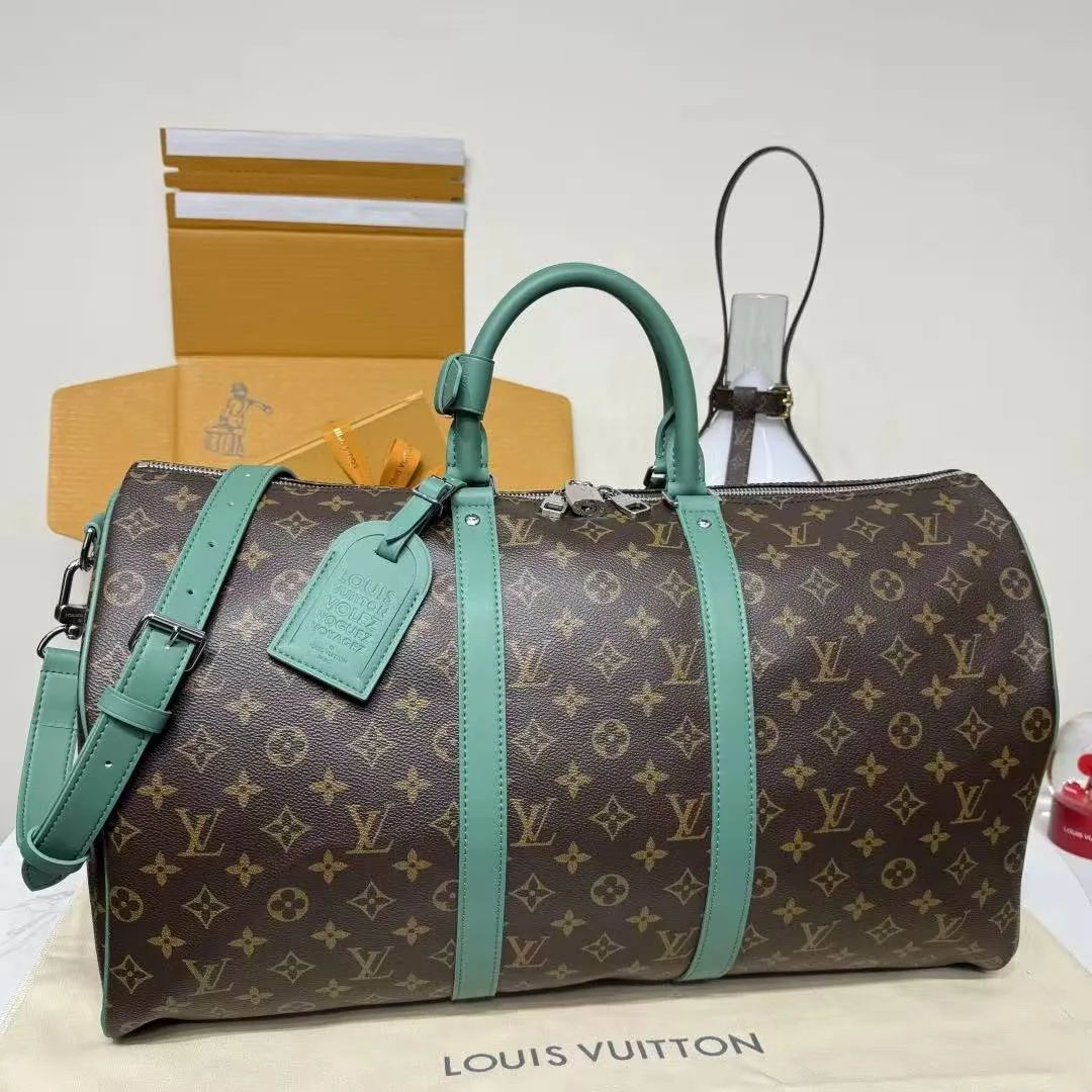 M12630 Keepall Bandoulière 50 Monogram Macassar Coated Canvas Travel Bag