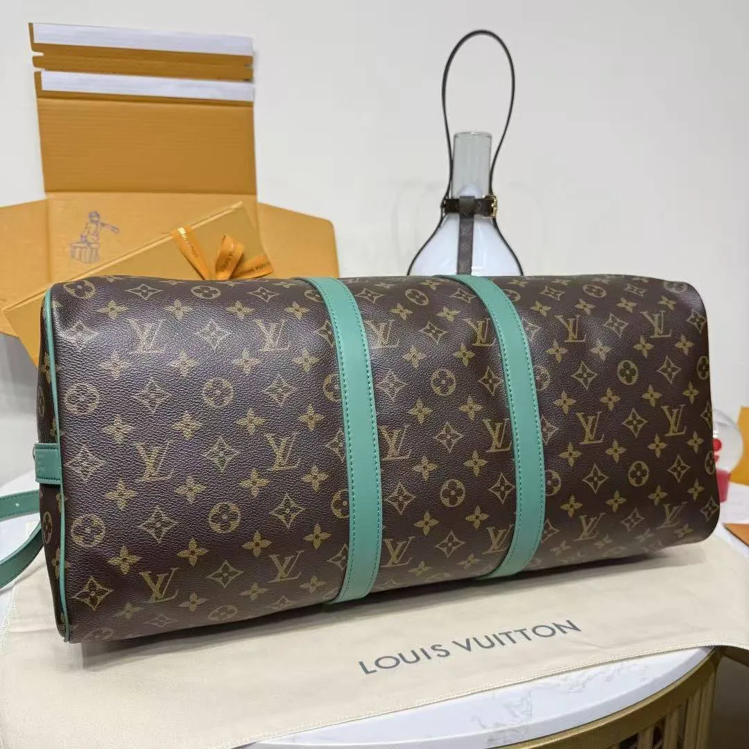 M12630 Keepall Bandoulière 50 Monogram Macassar Coated Canvas Travel Bag