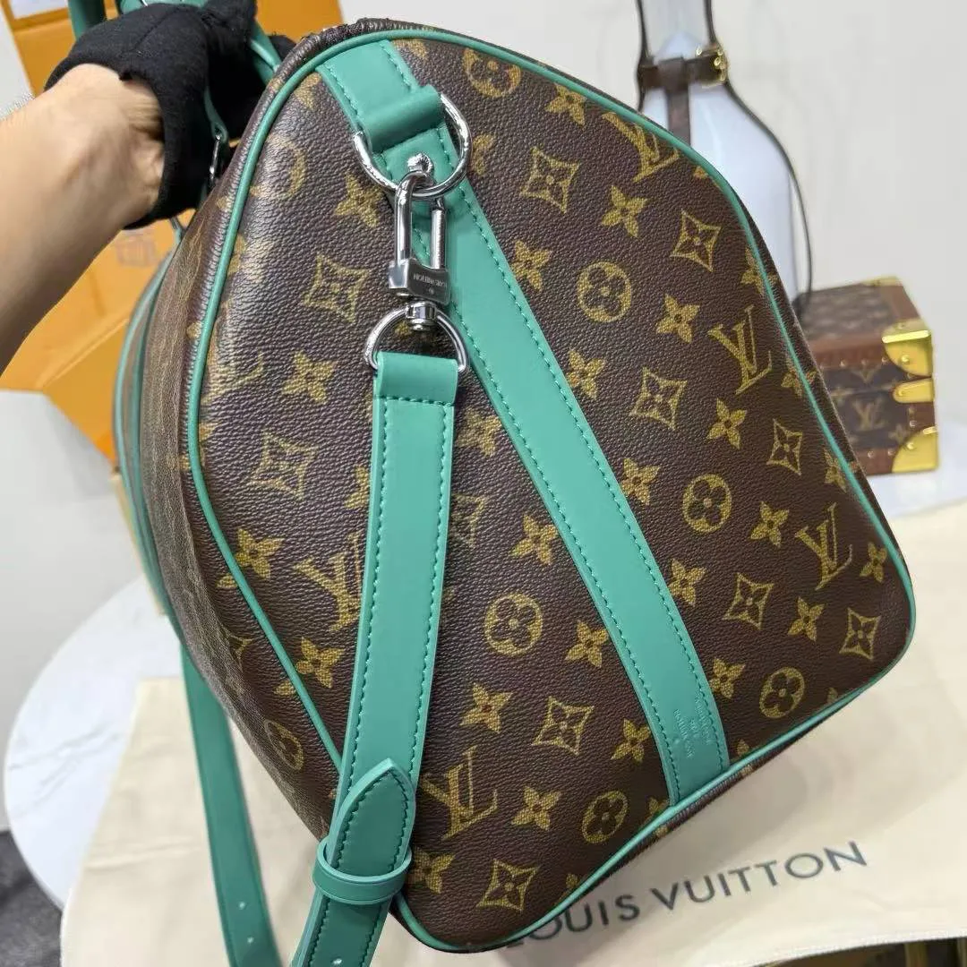 M12630 Keepall Bandoulière 50 Monogram Macassar Coated Canvas Travel Bag