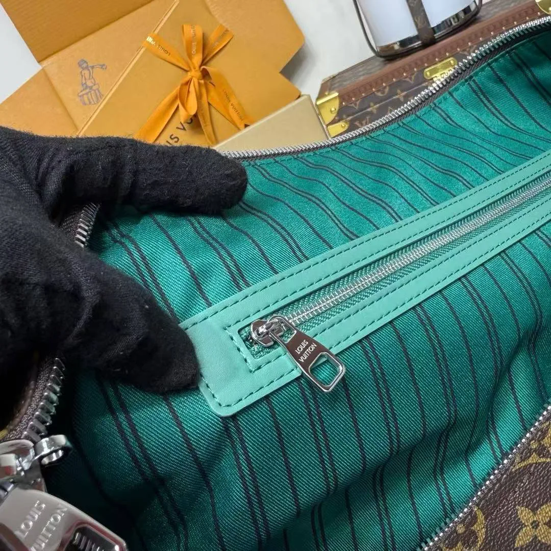M12630 Keepall Bandoulière 50 Monogram Macassar Coated Canvas Travel Bag