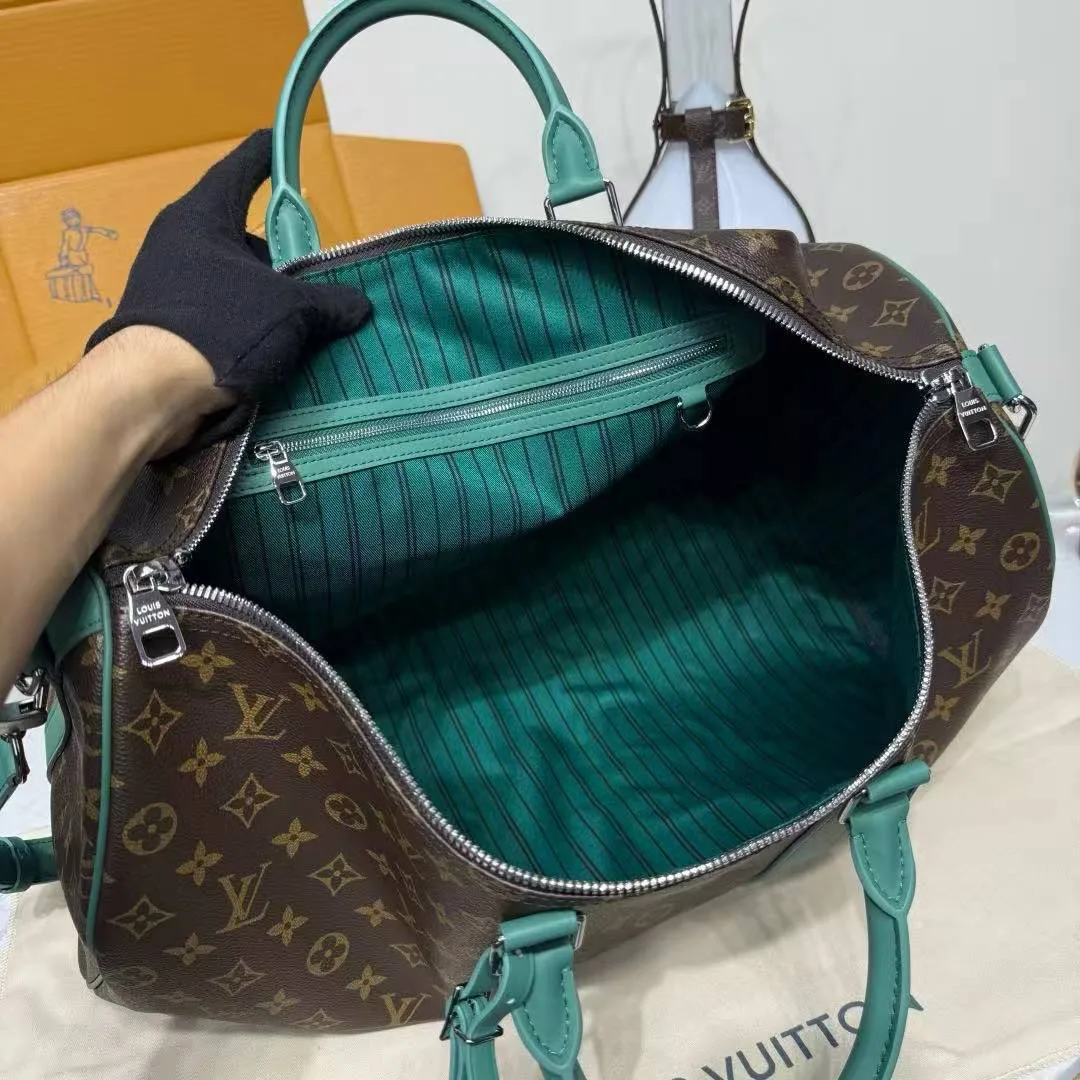 M12630 Keepall Bandoulière 50 Monogram Macassar Coated Canvas Travel Bag